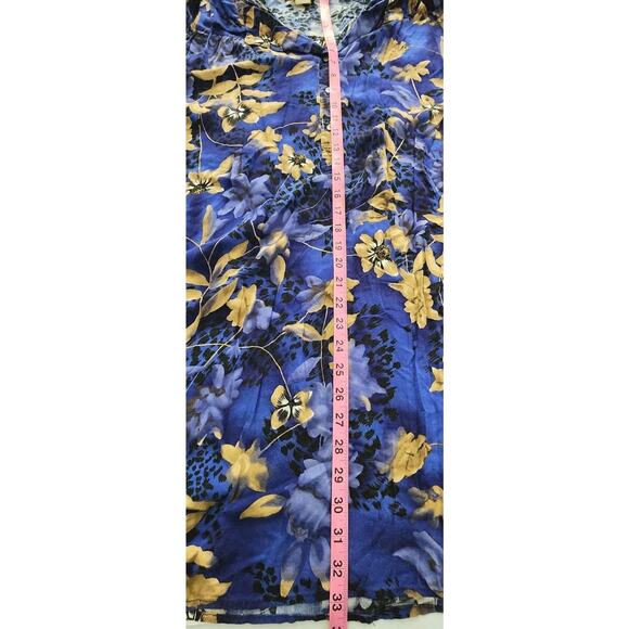 Roamans Vintage Women Plus 4X Floral Purple Gold 90s 3 Button Down Grandmacore - Picture 5 of 9